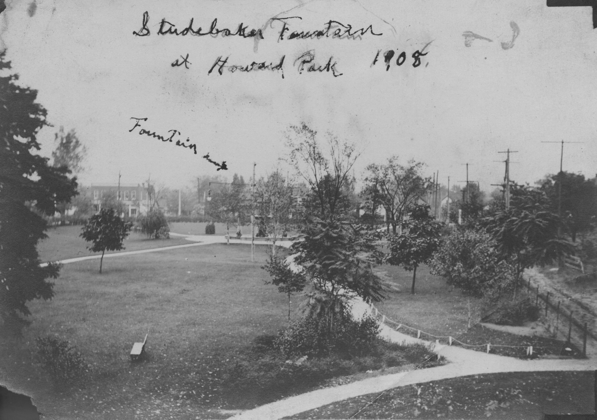 Studebaker Electric Fountain in Howard Park 1908